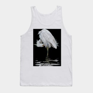 Snowy Egret Preening Tank Top